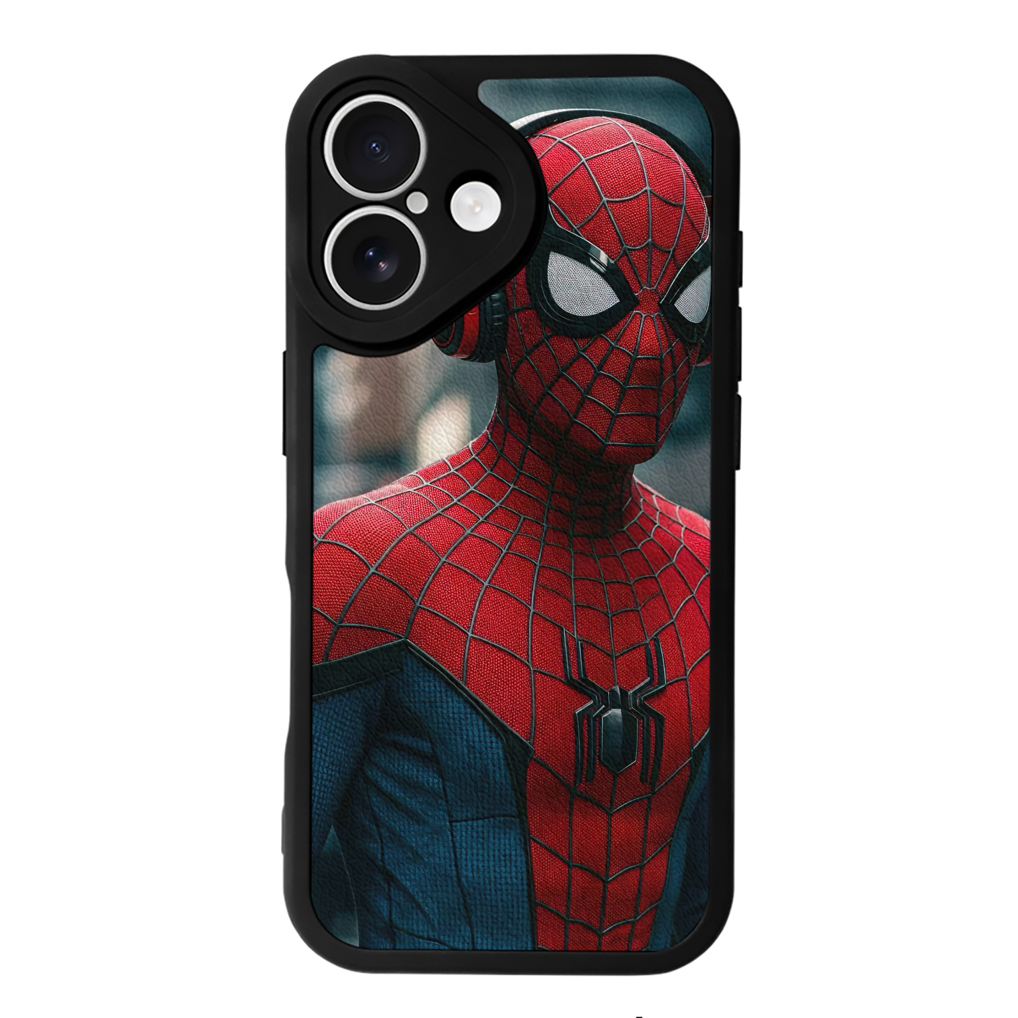 （画像用） Spider Man スパイダーマン 【iPhone 16シリーズ対応】シリコンスマホケース（レザー調） 材質：シリコン